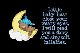 DDT baby bear bedtime applique and quote