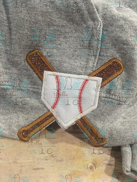 BBE - Baseball Softball Side Design Applique 3 sizes