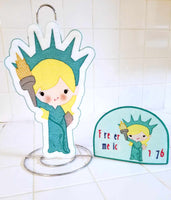 BBE Miss Liberty Napkin Cover ITH