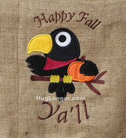 HL Applique Fall Crow embroidery file HL1056