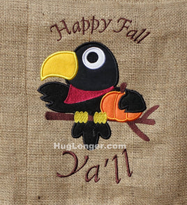 HL Applique Fall Crow embroidery file HL1056