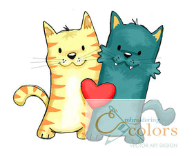 EC Cat in Love Clipart, SVG, Sublimation