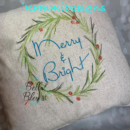 BBE Merry and Bright Christmas Wreath Scribble