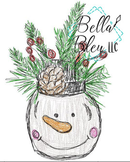 BBE Christmas Snowman Jar Scribble