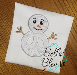 BBE Snowman Peace Sign Applique