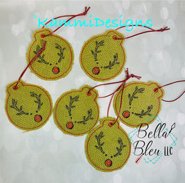 BBE ITH Reindeer Scribble Christmas Ornament