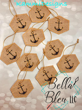 BBE ITH Anchor Scribble Christmas Ornament
