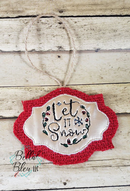 BBE ITH Let it Snow Scribble Christmas Ornament