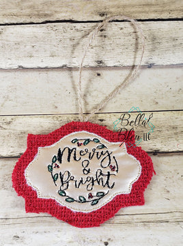 BBE ITH Merry & Bright Christmas Ornament