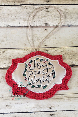 BBE ITH Joy to the World Scribble Christmas Ornament