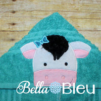 BBE - Towel Topper Girl Cow with bow peeker