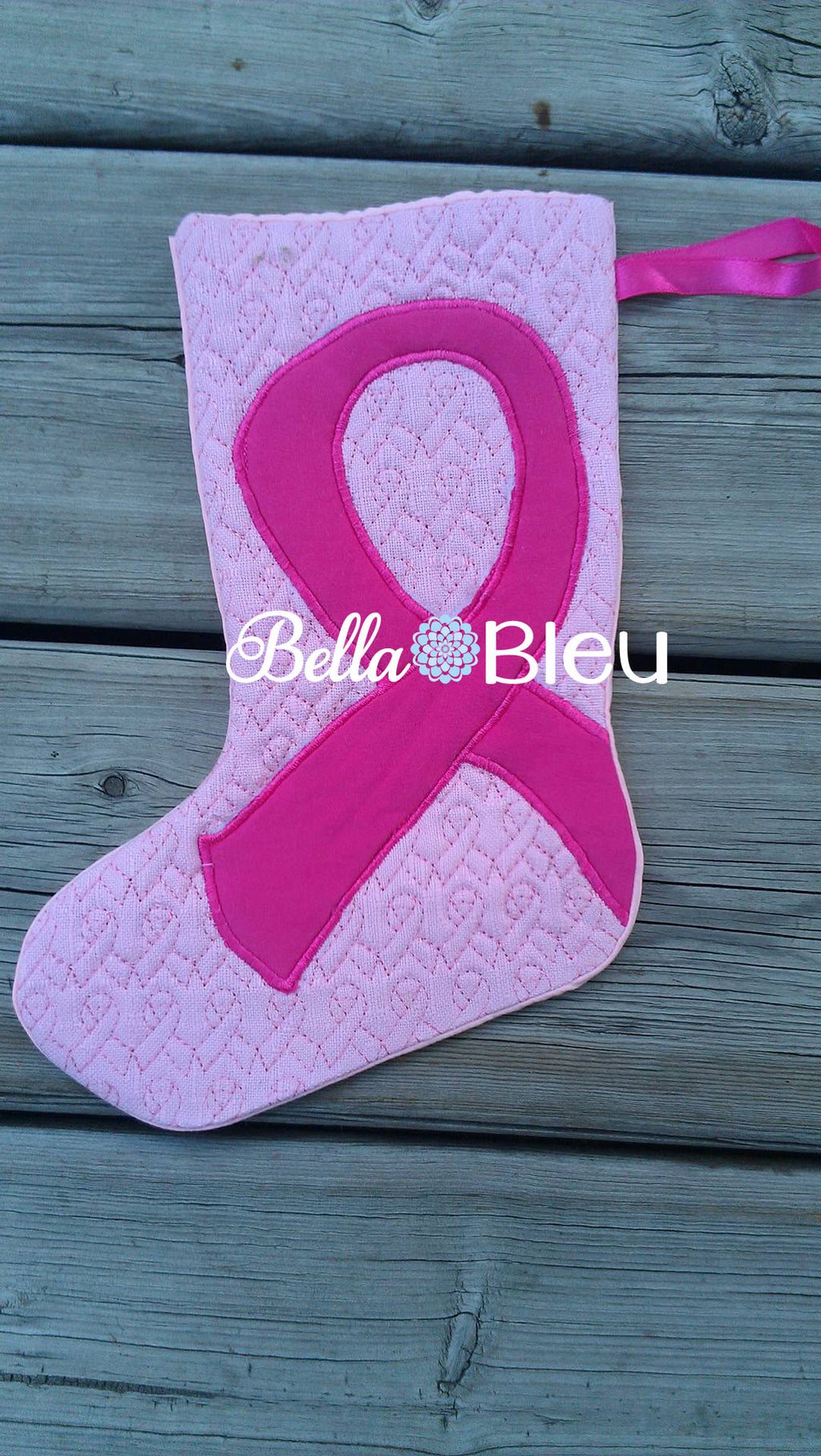 BBE - ITH Ribbon Awareness Christmas Stocking, In The Hoop - 3 Sizes!