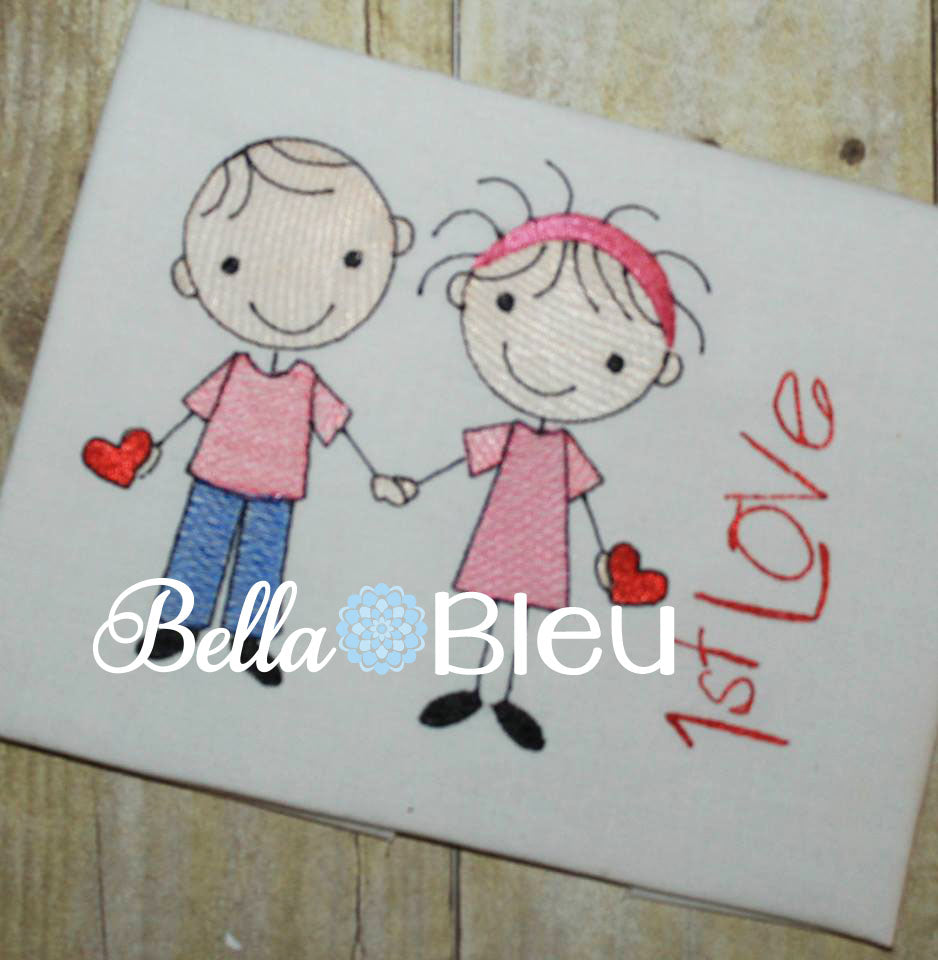 BBE - Valentines Sketchy Boy and Girl holding hands