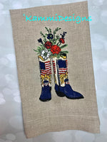 BBE American Flag & Floral Boot Scribble