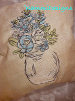 BBE Blue Bonnets Floral in Vase  Scribble Sketch