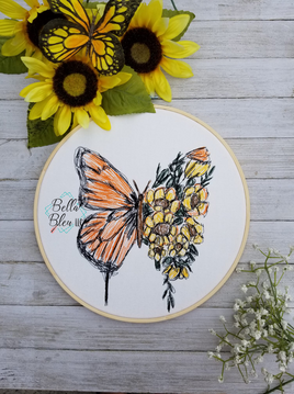 BBE Butterfly Sunflower Scribble