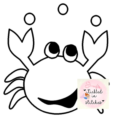 TIS Nautical Crab Coloring Page Clipart Digitizing