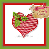 AM Holly Heart Applique - 3 sizes