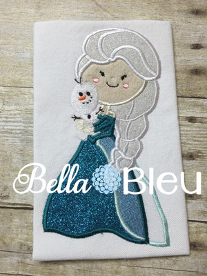 BBE Ice Queen with Snowman Princess Applique