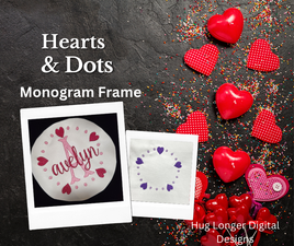 HL Hearts & Dots Monogram Frame HL6381