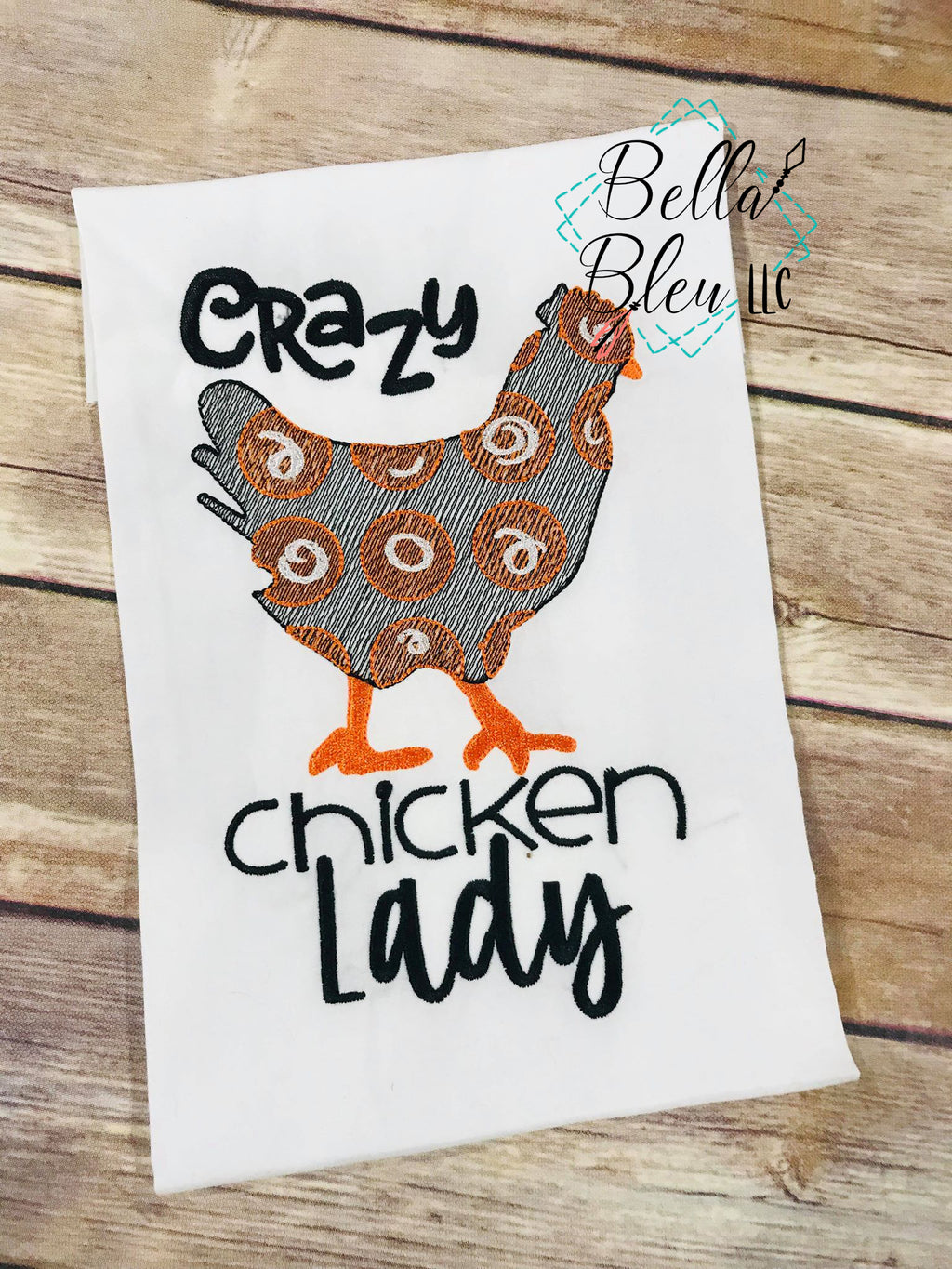 BBE - Sketchy "Crazy Chicken Lady" saying embroidery design