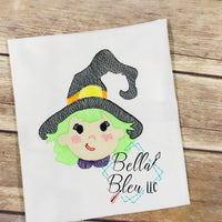 BBE - Sketchy Cute Halloween Witch embroidery design