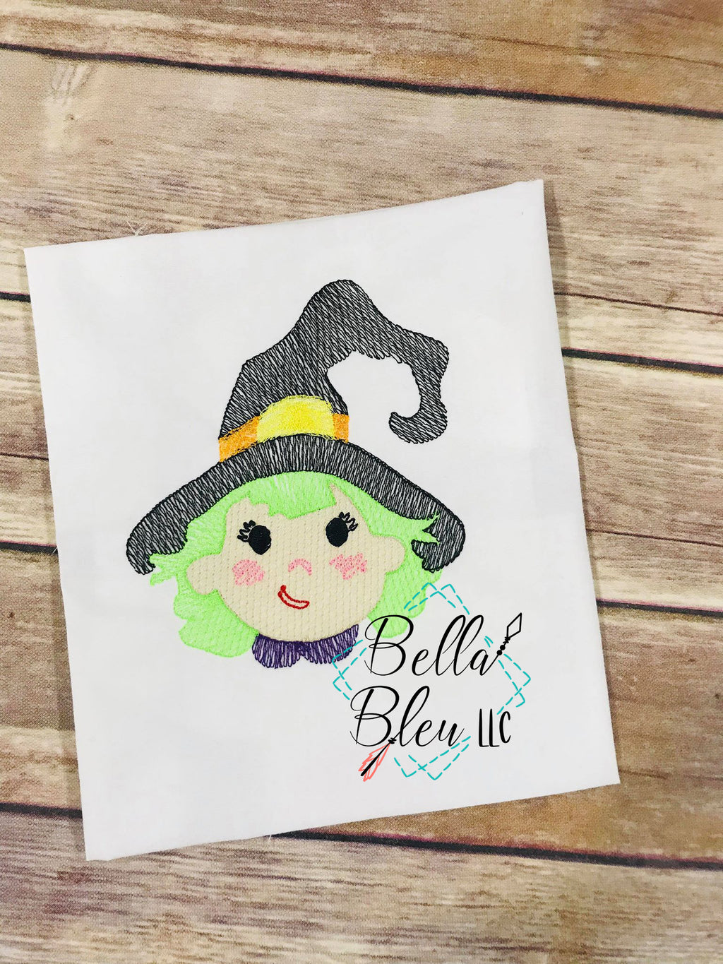 BBE - Sketchy Cute Halloween Witch embroidery design