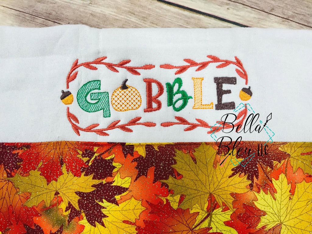 BBE - Thanksgiving Gobble saying embroidery design