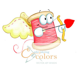 EC Cupid with Thread Clipart, SVG, Sublimation