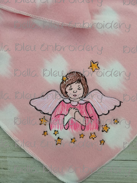 BBE Angel Girl with Stars Christmas Scribble