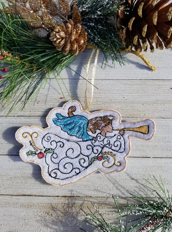 BBE ITH Christmas Scribble Angel ornament