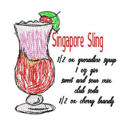 BBE Singapore Sling Scribble Recipe design