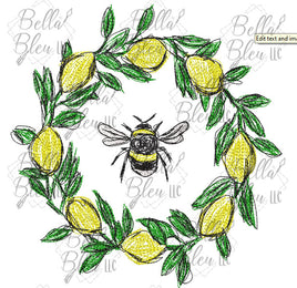 BBE Bee Lemon Wreath Scribble