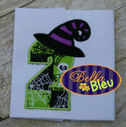 BBE - #2 Topped with A Halloween Witches Hat Applique - 3 Sizes!