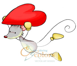 EC Little Mouse Flying Clipart, SVG, Sublimation