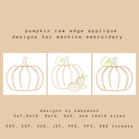 DBB Pumpkin and Pumpkin Florals Raw Edge Applique Design
