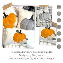 DBB Pumpkin and Pumpkin Florals Raw Edge Applique Design