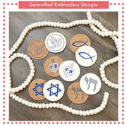 GRED Jewish Symbols Coaster Set {4×4}