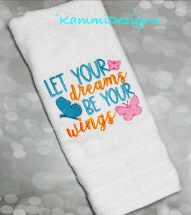 BBE Let your dreams be your wings inspirational saying