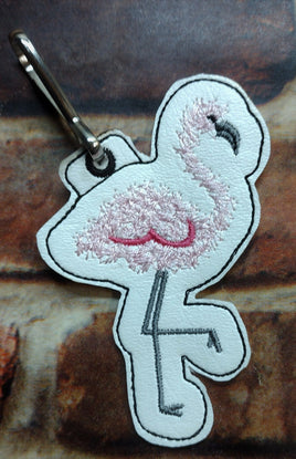 BBE Flamingo  ith key charm fob faux chenille
