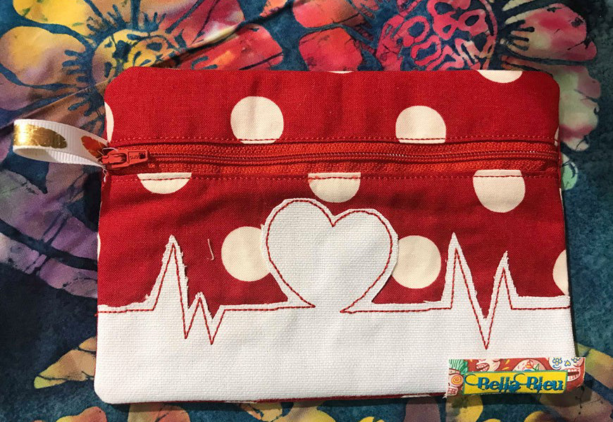 BBE - ITH EKG Heartbeat Wallet Zipper bag