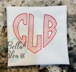 BBE- Heart Shaped Monogram Chevron Font