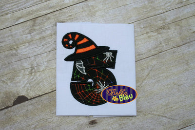 BBE - #5 Topped with A Halloween Witches Hat Applique - 3 Sizes!
