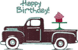 GRD  Vintage Sketch Truck Hauling Birthday