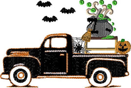 GRD Vintage Sketch Truck Hauling Halloween