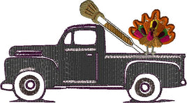 GRD Vintage Sketch Truck Hauling Thanksgiving