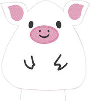 DBB Pig Stuffie Stuffed Animal In the Hoop Embroidery Design