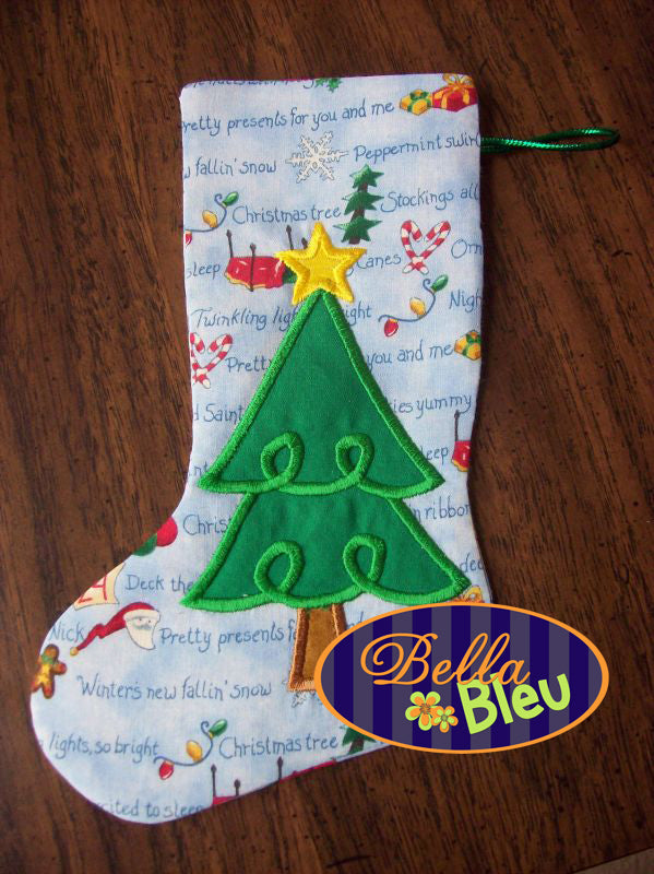 BBE - ITH Tree Stocking, In The Hoop - 3 Sizes!