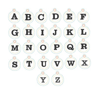 DBB Typewriter Alphabet Eyelet Charm Tag Upper Case BUNDLE SET