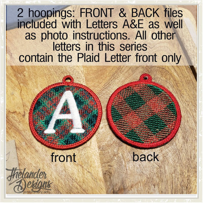 TD - IN THE HOOP Plaid Letters/ORNAMENTS/GIFT TAGS